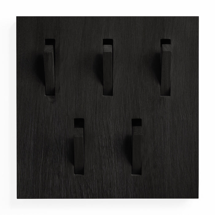 Black Utilitile Wall Hanger - Oak - Varnished