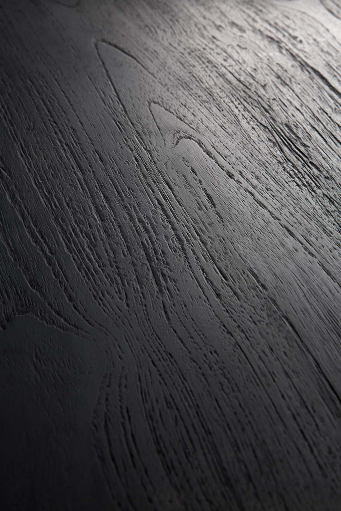 Oak Tripod Black Side Table - Varnished