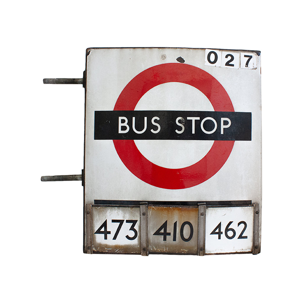 Antique London Bus Stop Sign