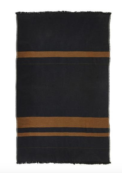 Oscar Throw Blanket - Black Stripe