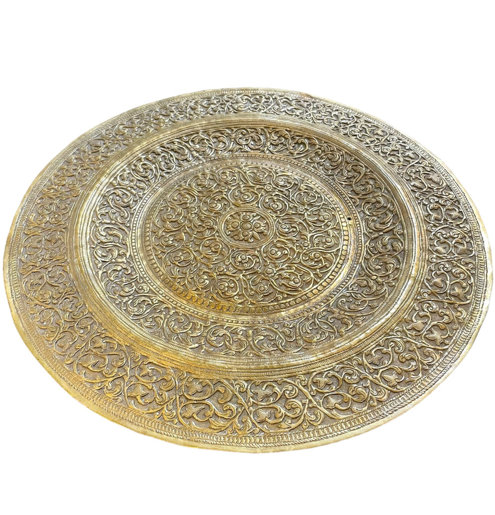 Vintage Round Brass Tray