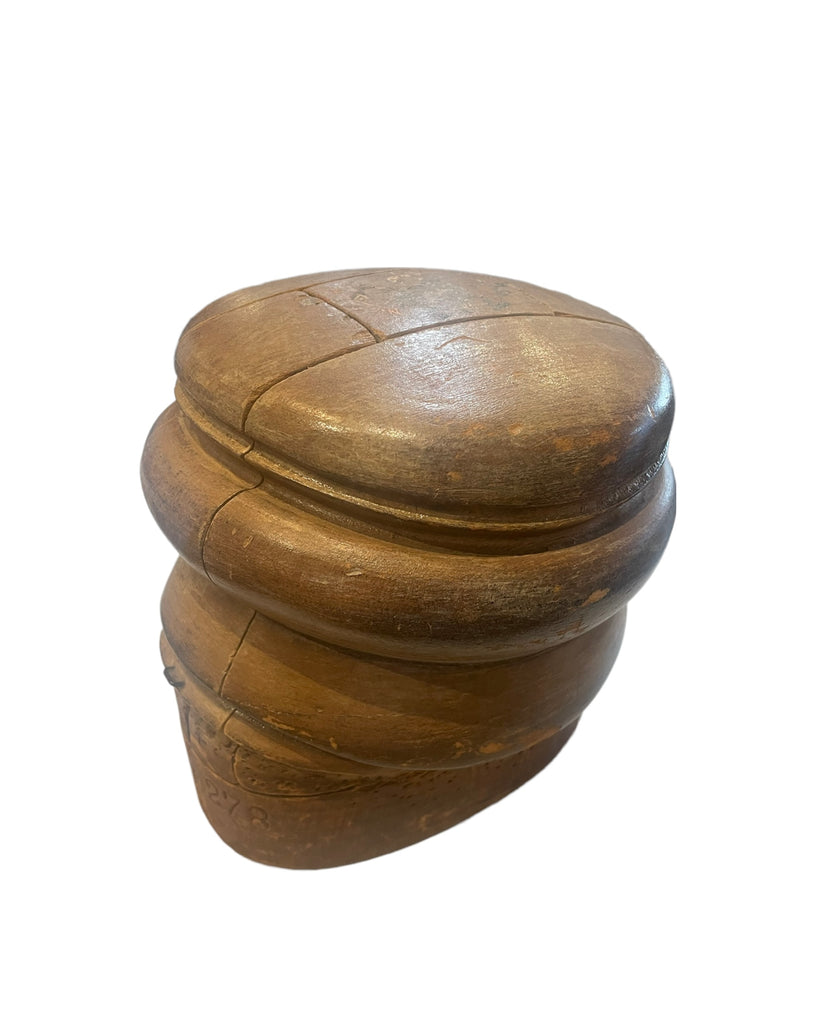 Wooden Puzzle Hat Mold from the 1800's / Large