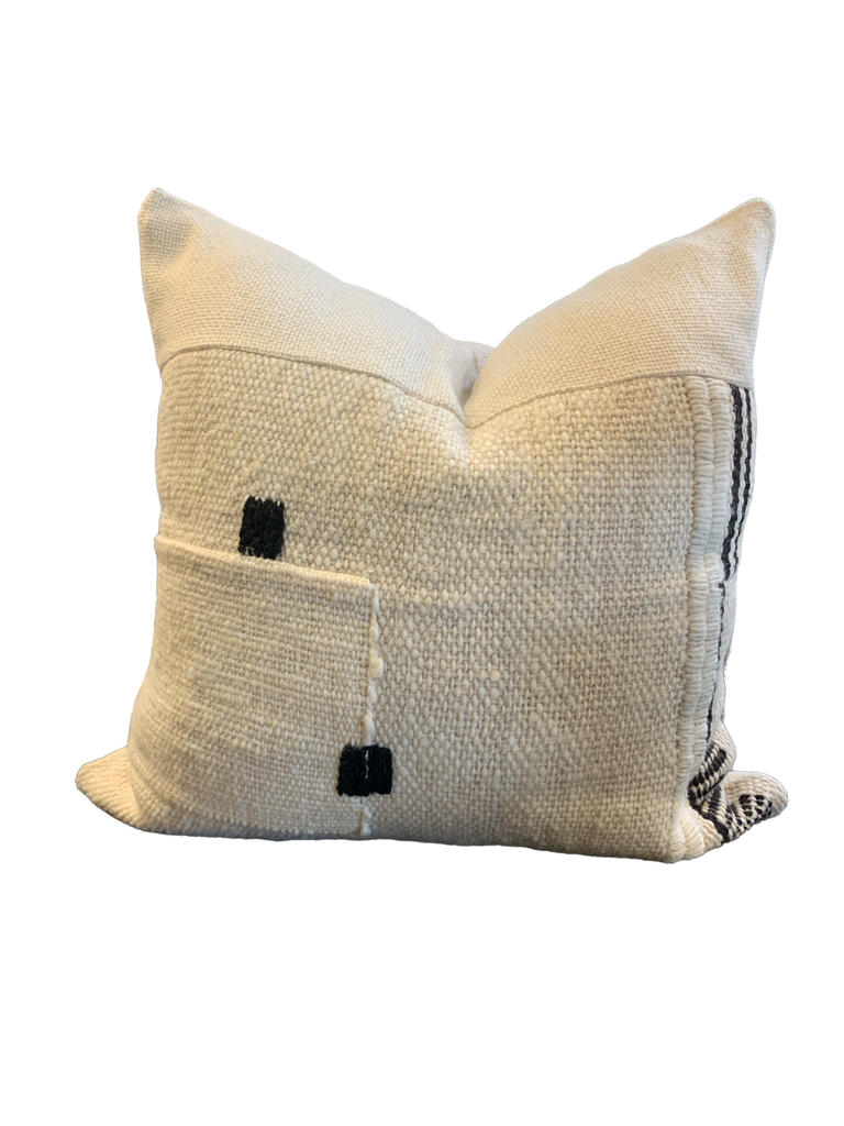 Makun Patchwork Pillow - White/Black