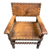 Antique European Leather Chairs with Nailhead DetaIl