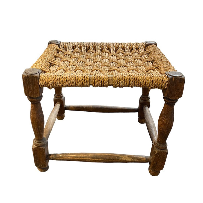 Antique Woven Stool from France