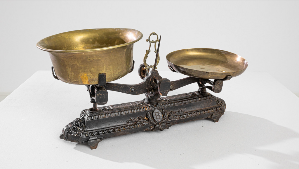 Antique European Cast Iron and Brass Scale