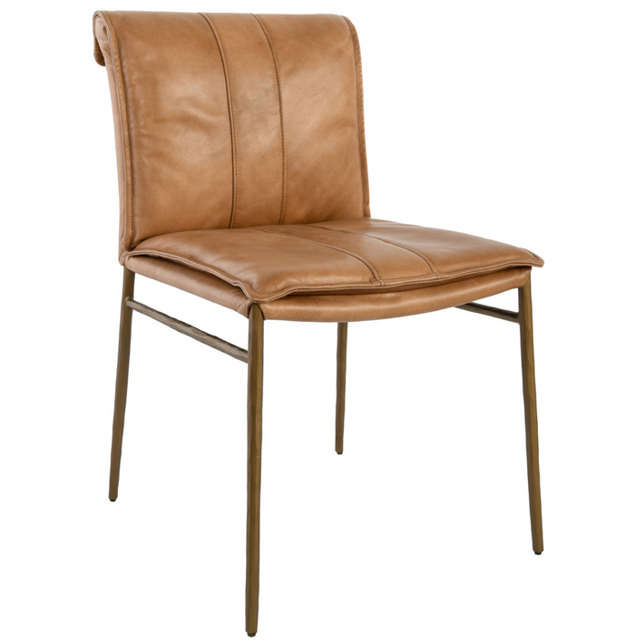 Tan Leather Dining Chair