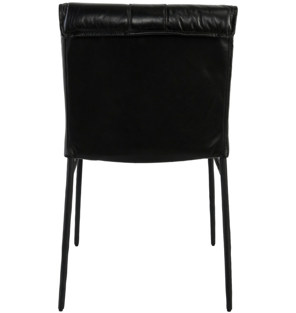 Henri Black Leather Dining Chair
