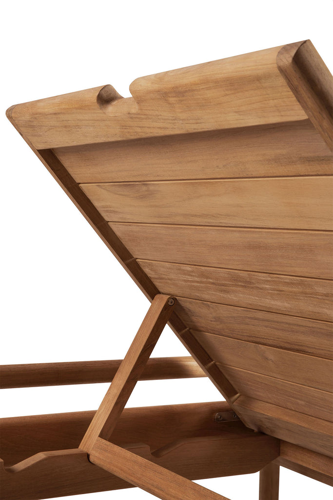 Teak Jack Outdoor Adjustable Lounger - Wooden Frame | EThnicraft