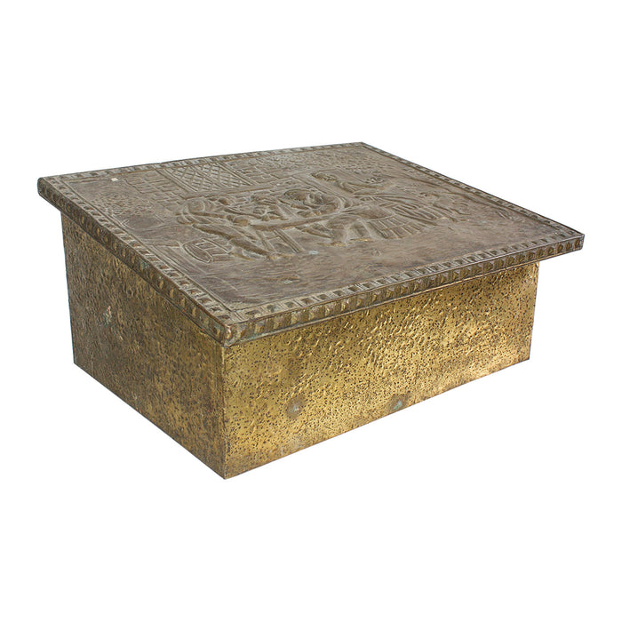 Antique Embossed Brass Box