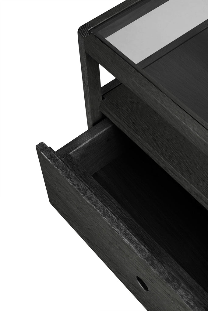 Oak Black Spindle Bedside Table - Varnished | Ethnicraft