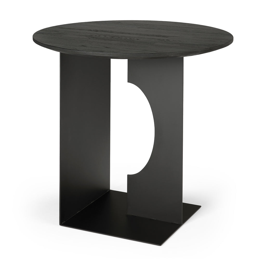 Teak Arc Black Side Table - Varnished | Ethnicraft