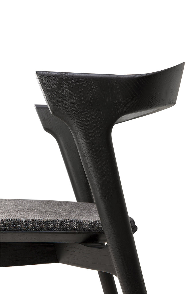 Oak Bok Black Dining Chair - Grey Upholstery | Ethnicraft
